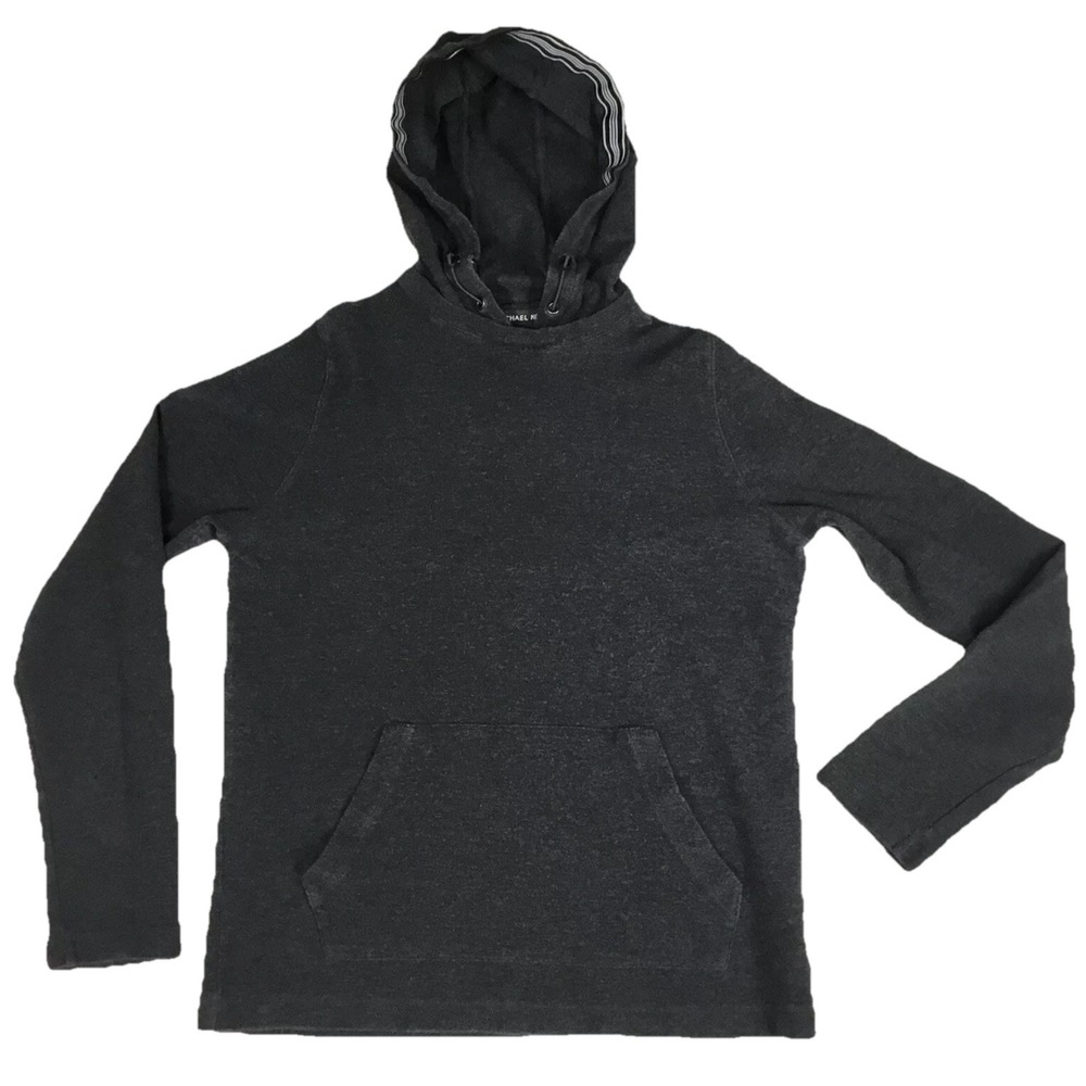 Michael Kors Mens Charcoal Gray Cotton Waffle Knit‎ Hoodie ThermalSize M